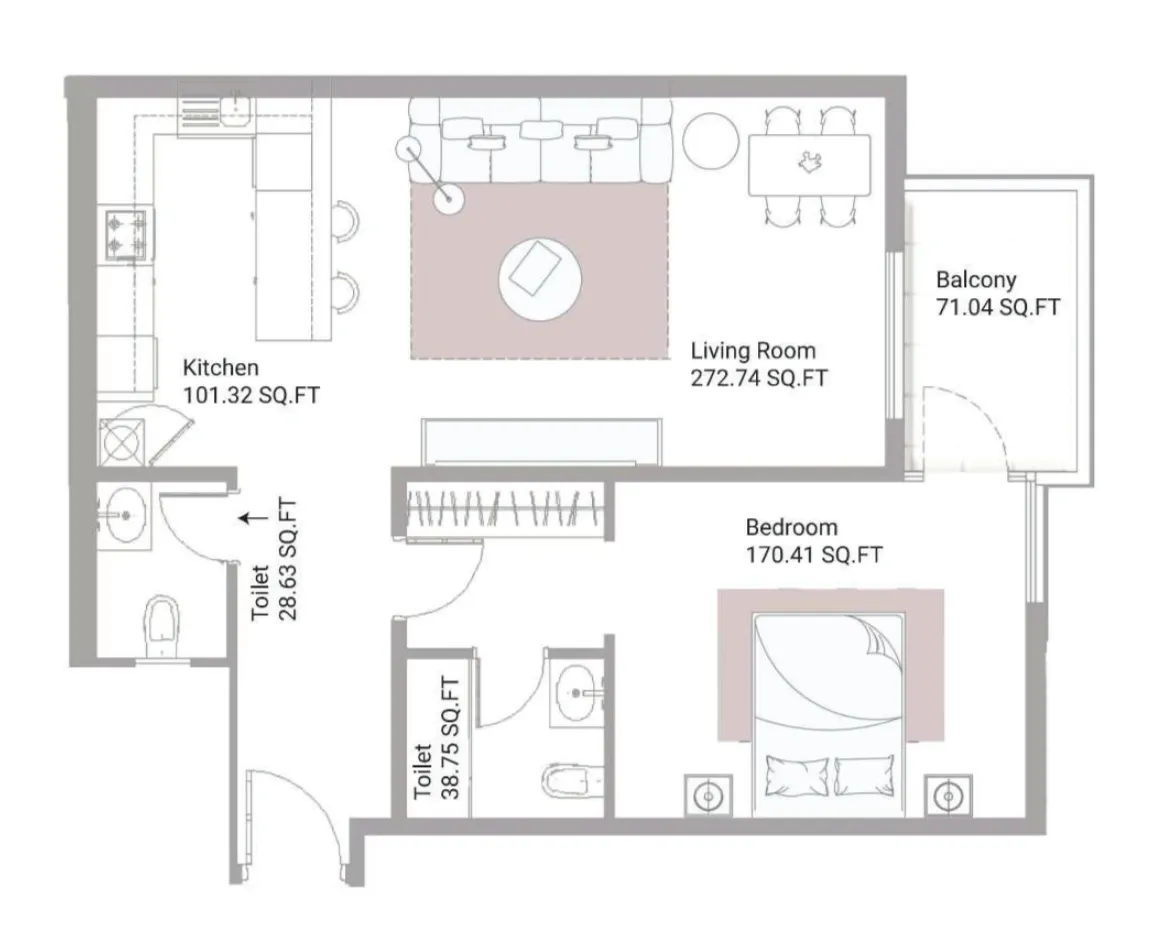 1 bed
