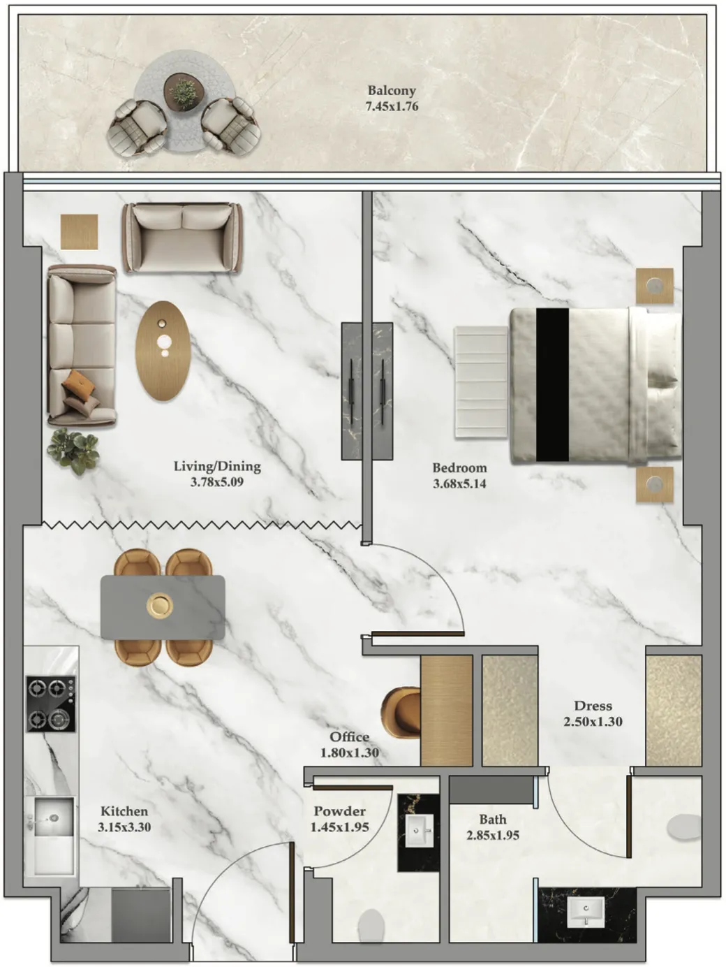1 bed