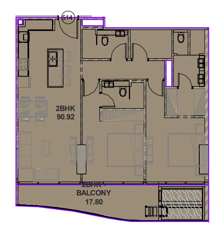 2 bed