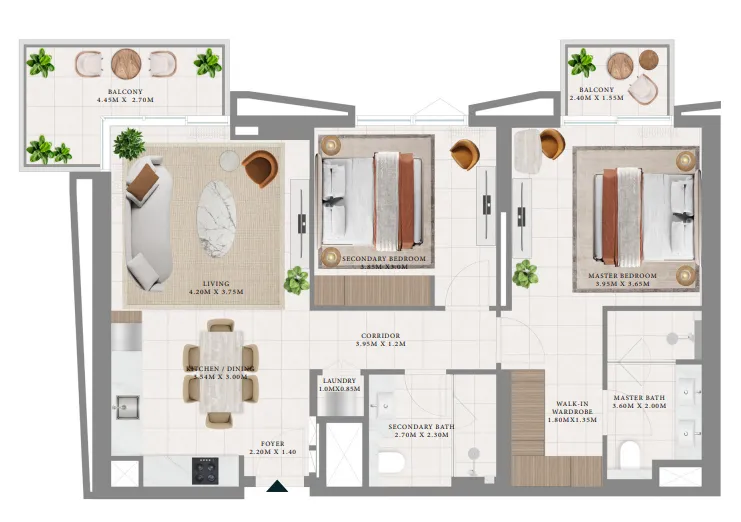 2 bed