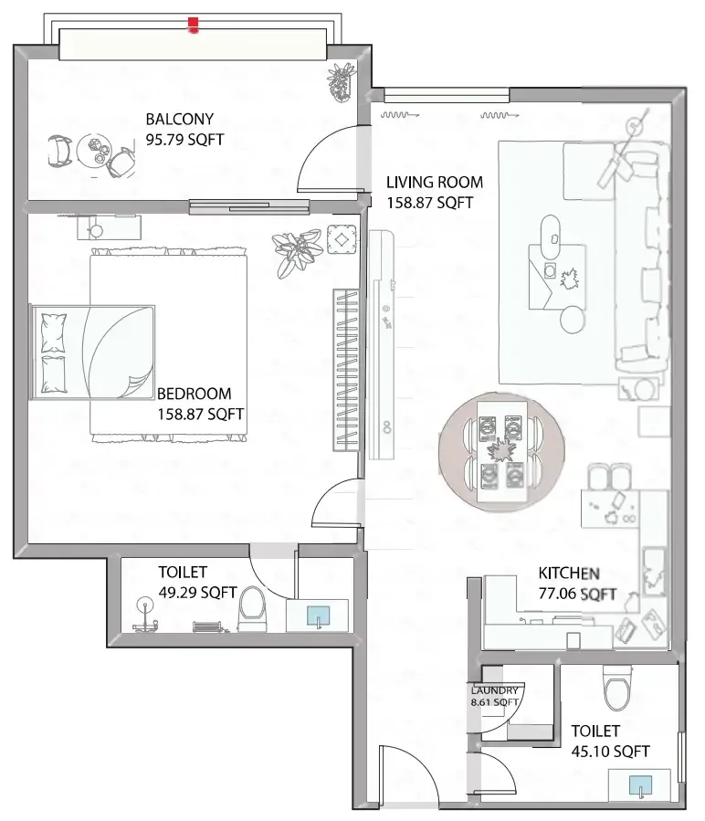 1 bed
