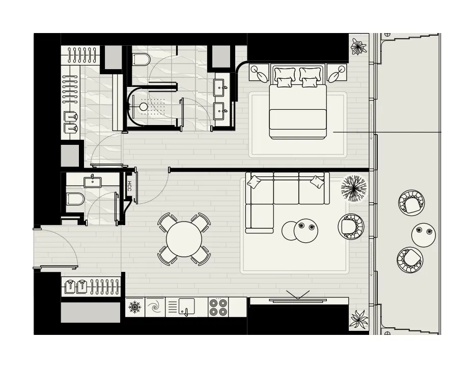 1 bed
