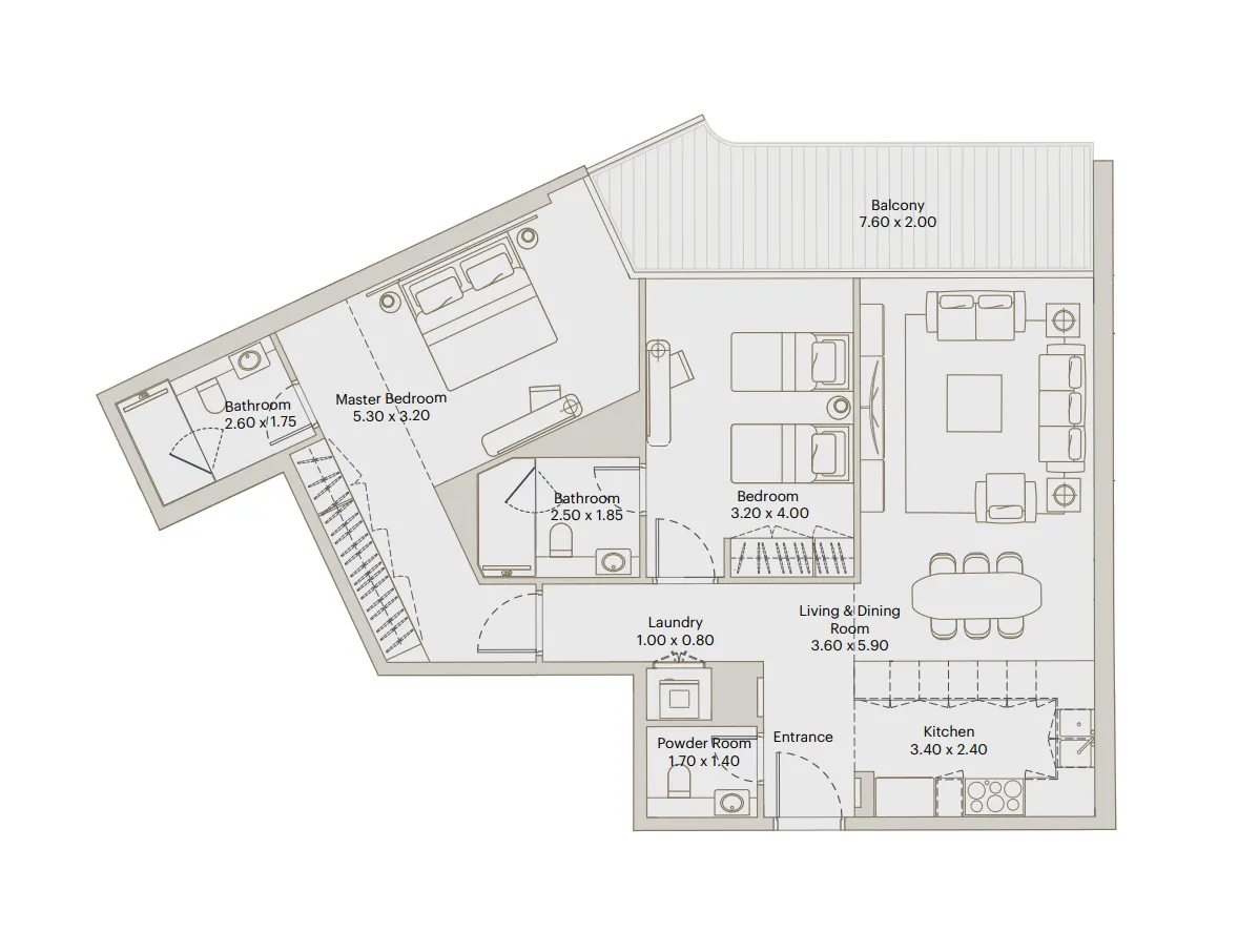 2 bed