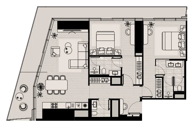 2 bed
