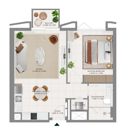 1 bed