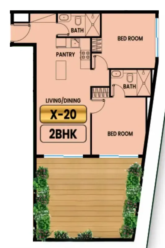 2 bed