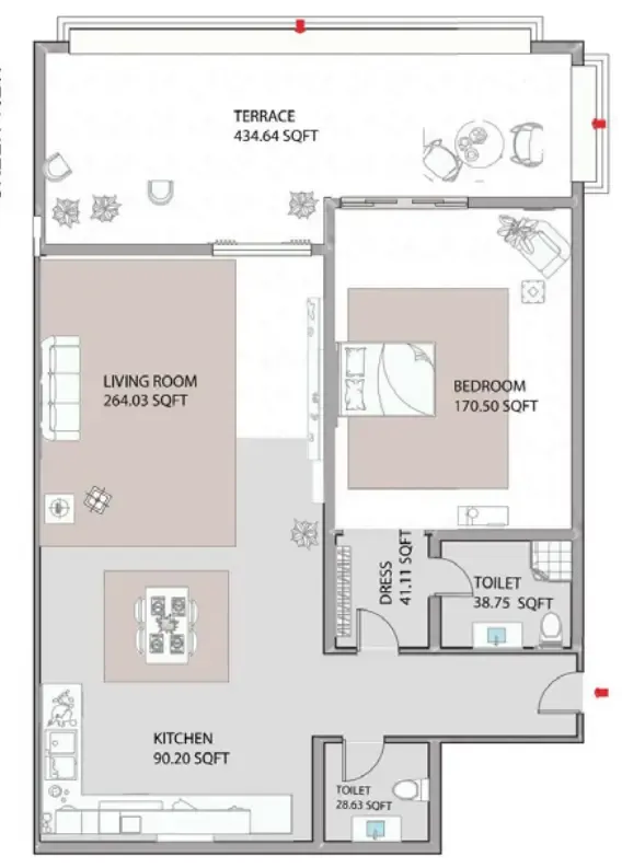 1 bed