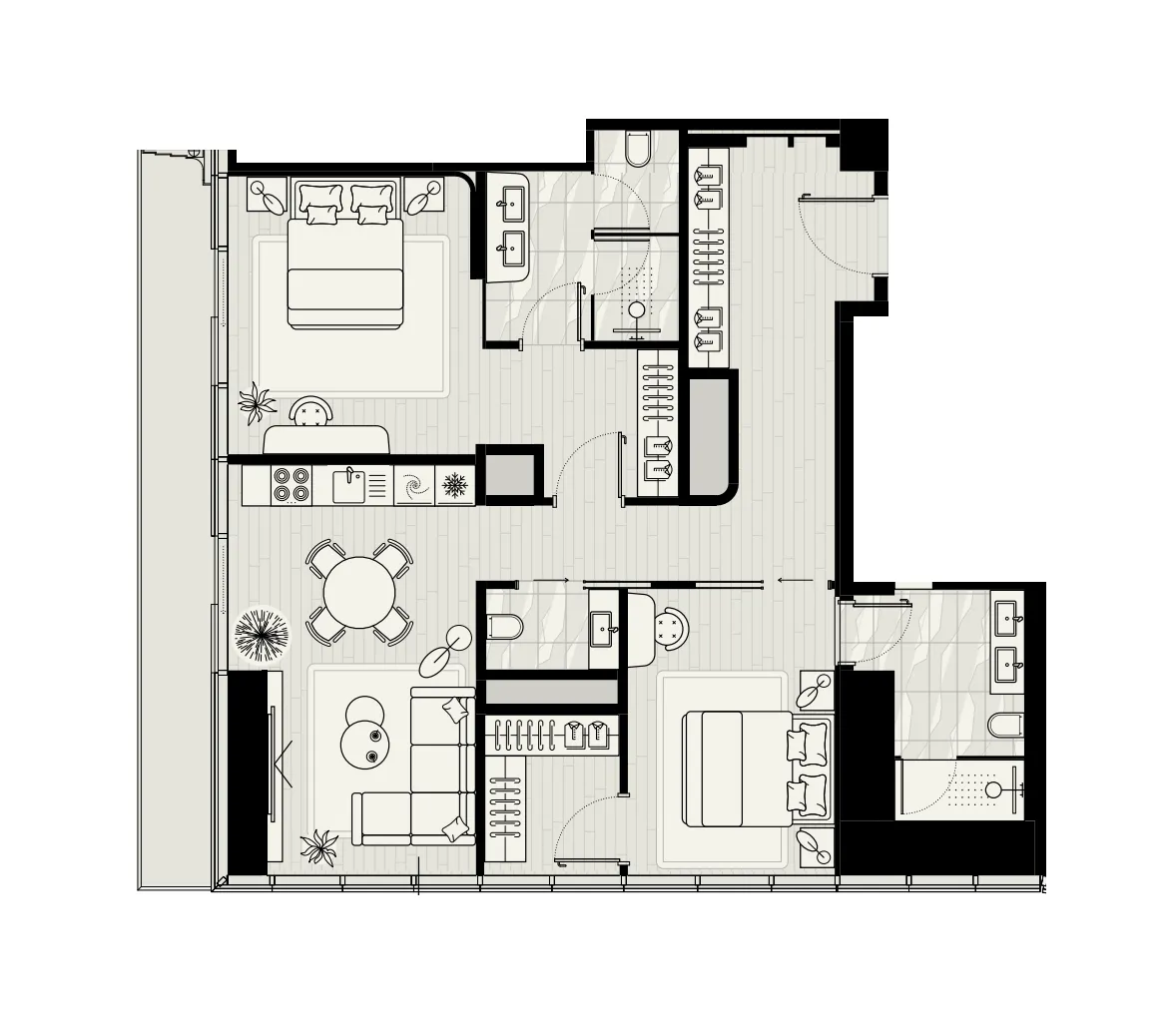 2 bed