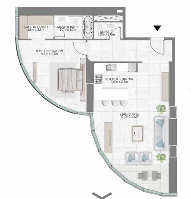 1 bed