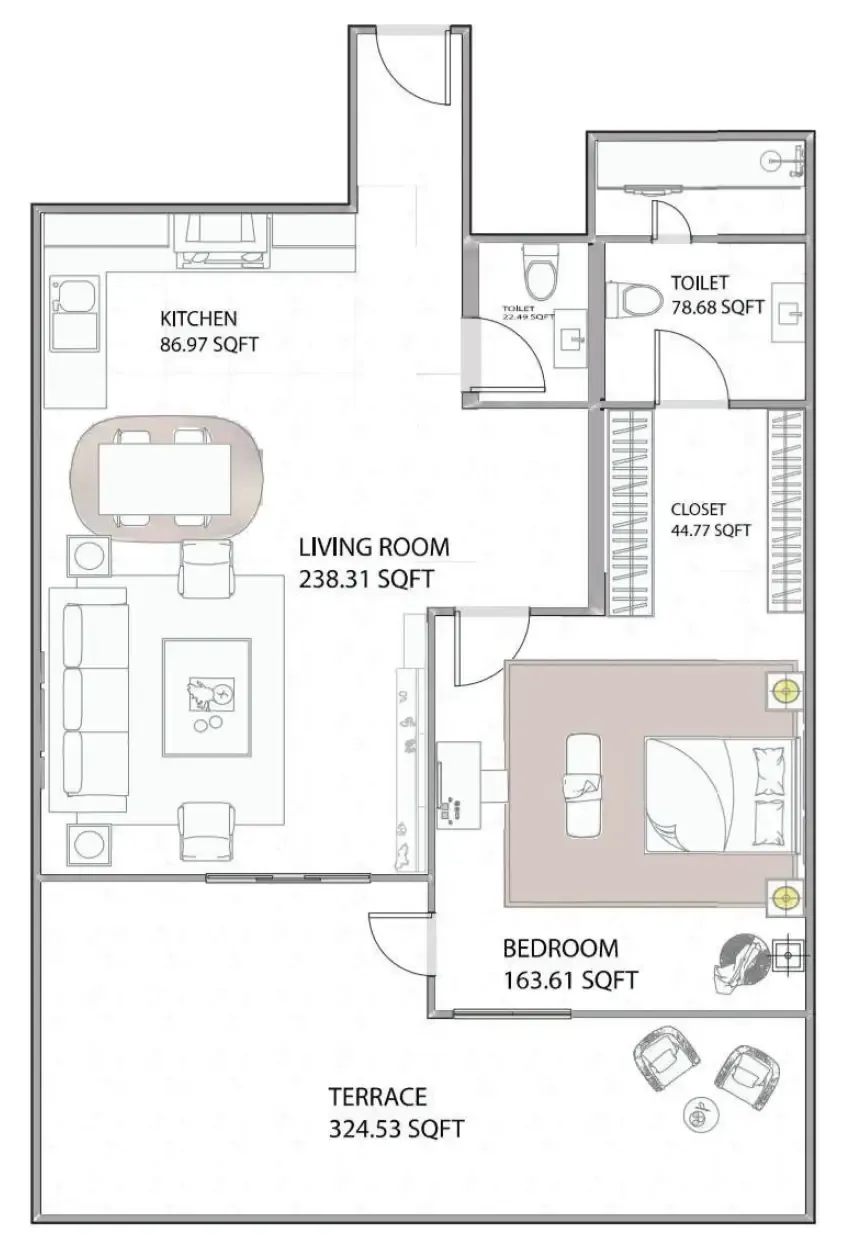 1 bed
