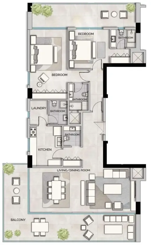 2 bed