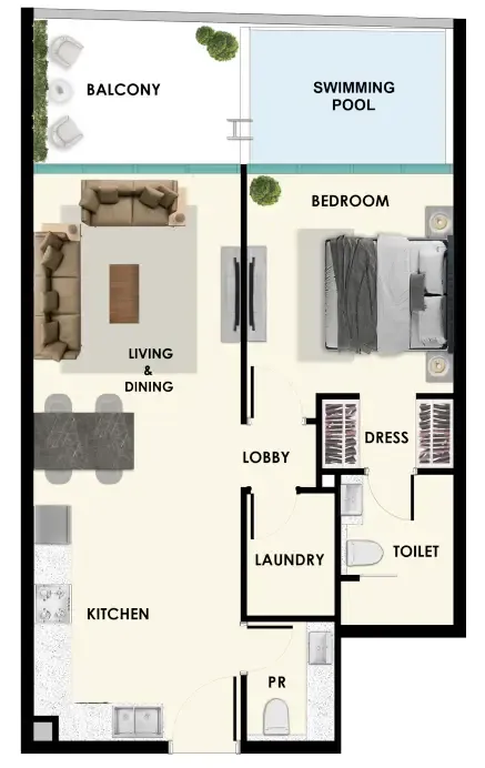 1 bed