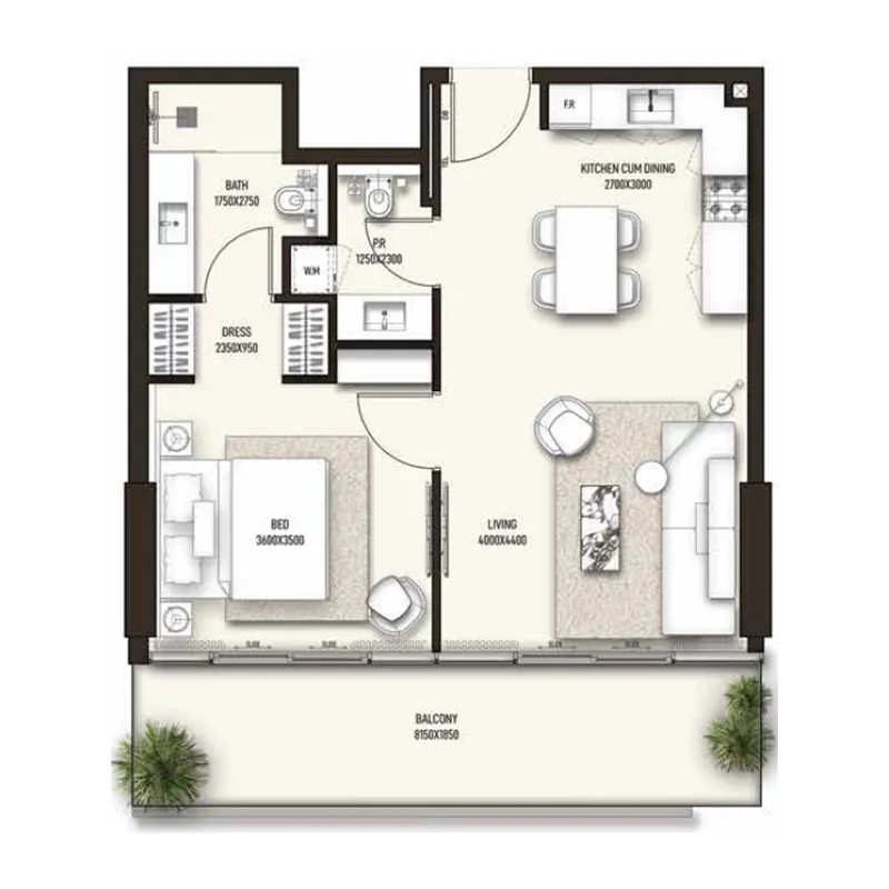 1 bed
