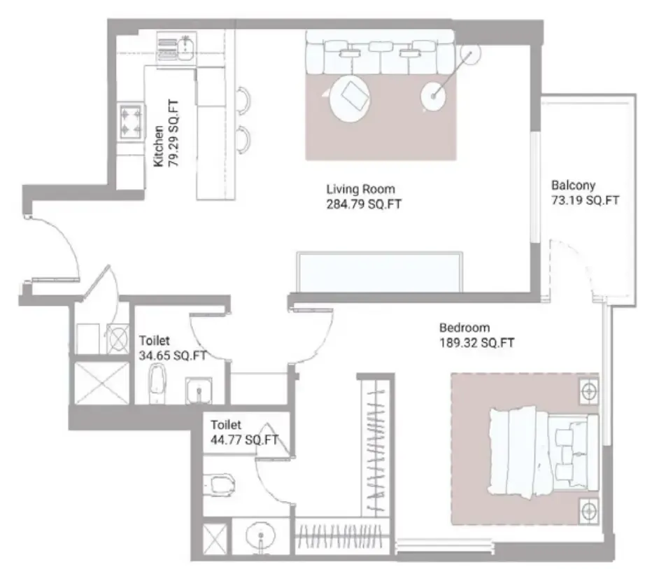 1 bed