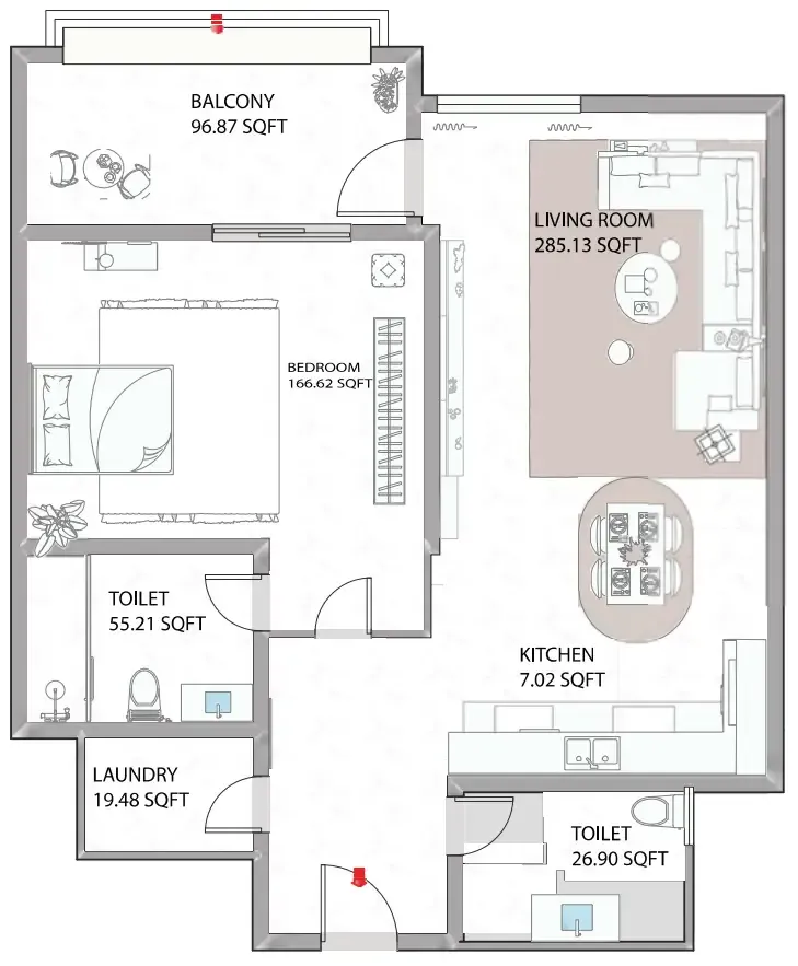 1 bed