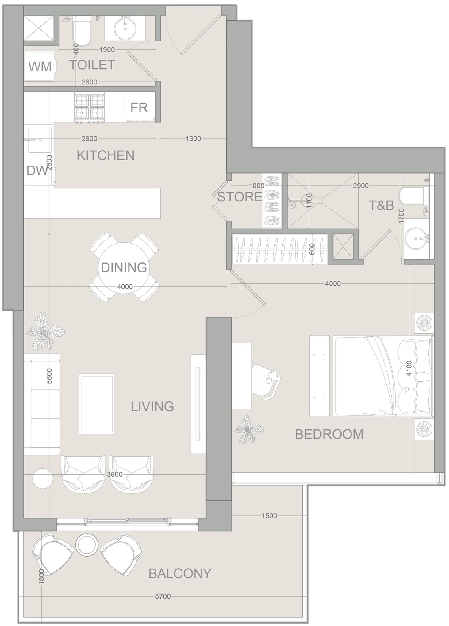1 bed