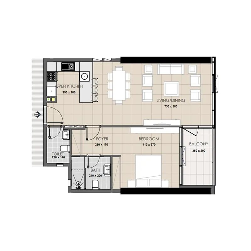 1 bed