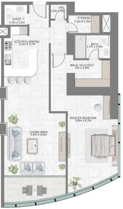 1 bed
