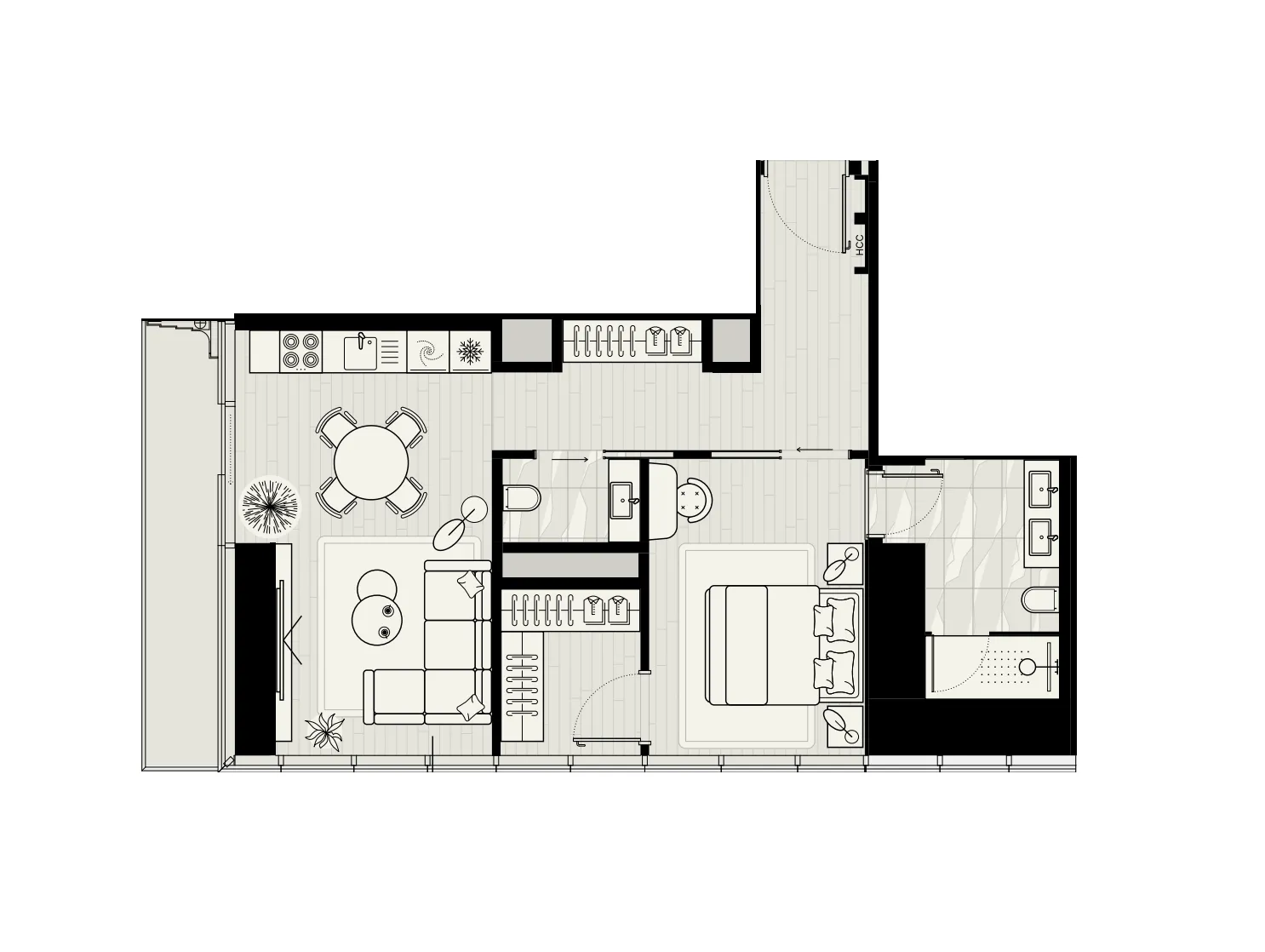 1 bed