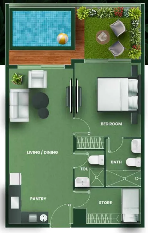 1 bed