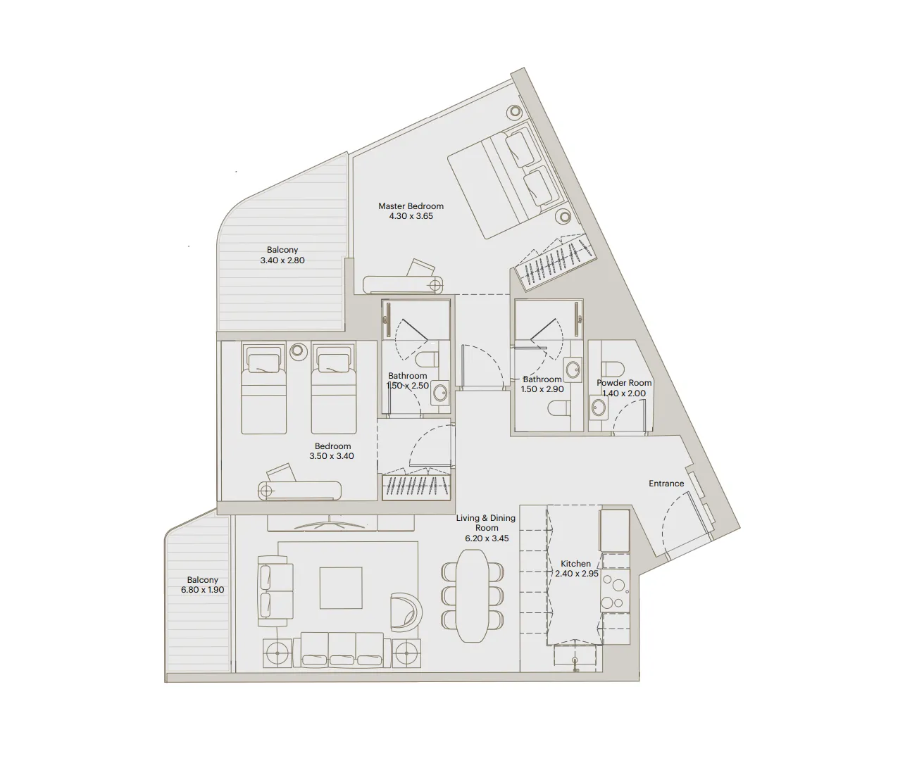 2 bed