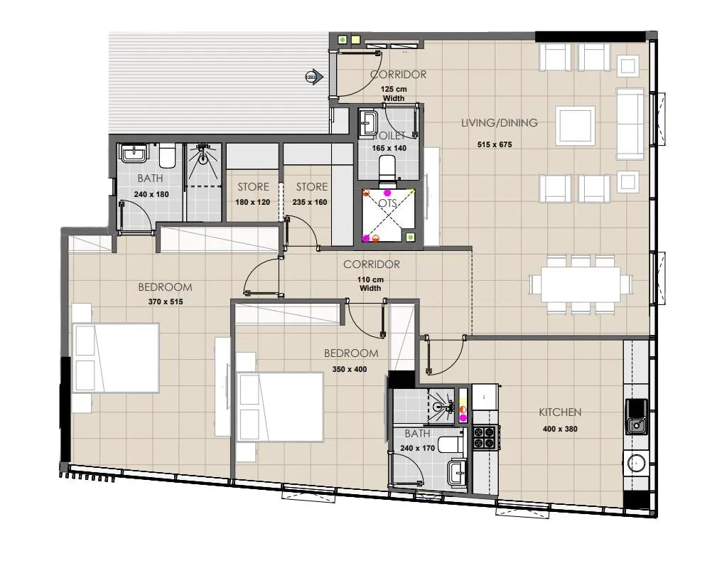 2 bed