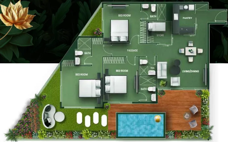 3 bed