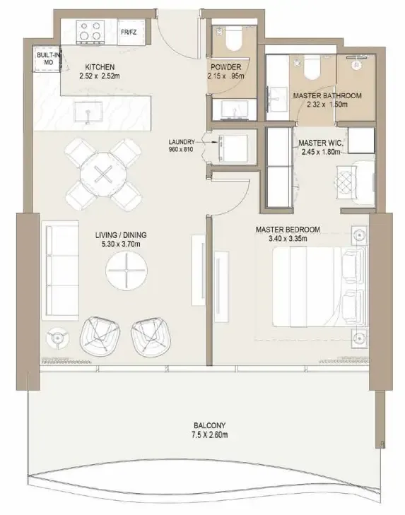 1 bed
