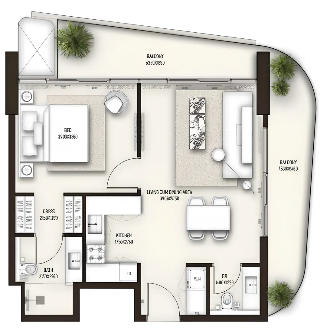 1 bed