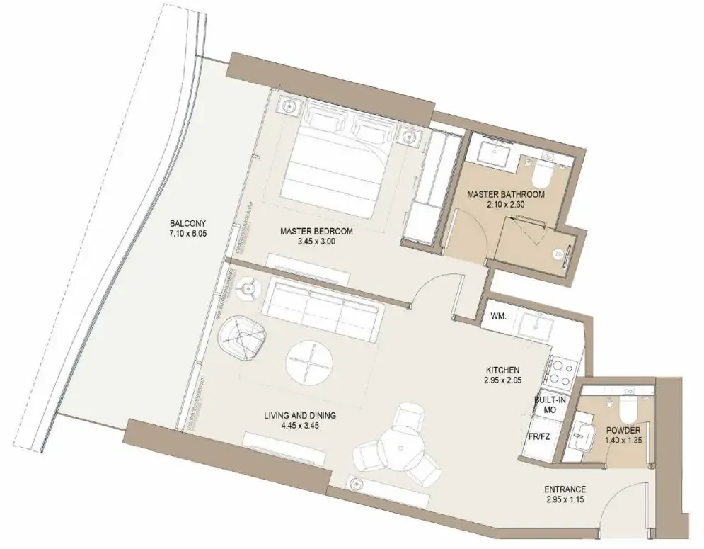 1 bed