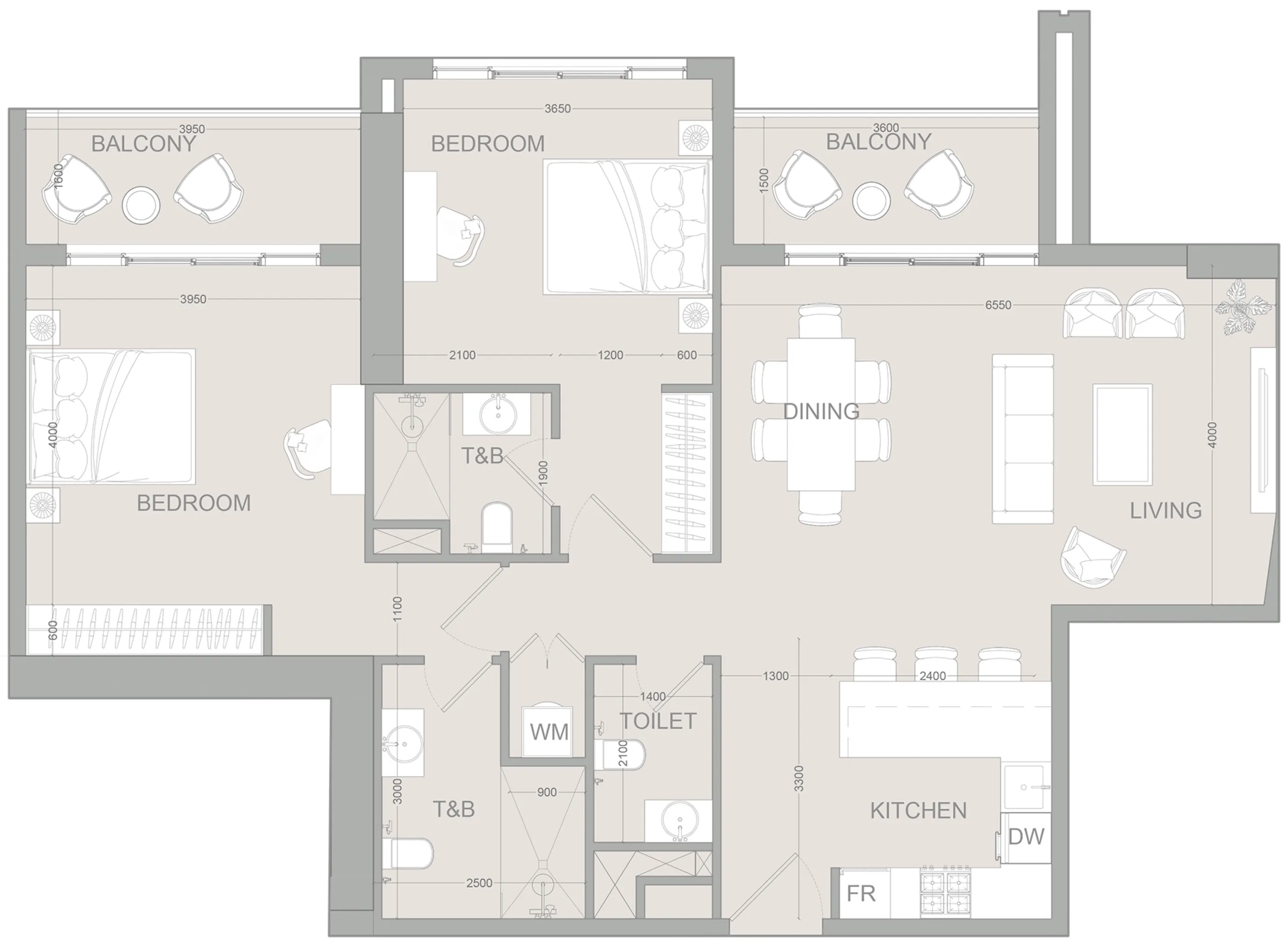 2 bed