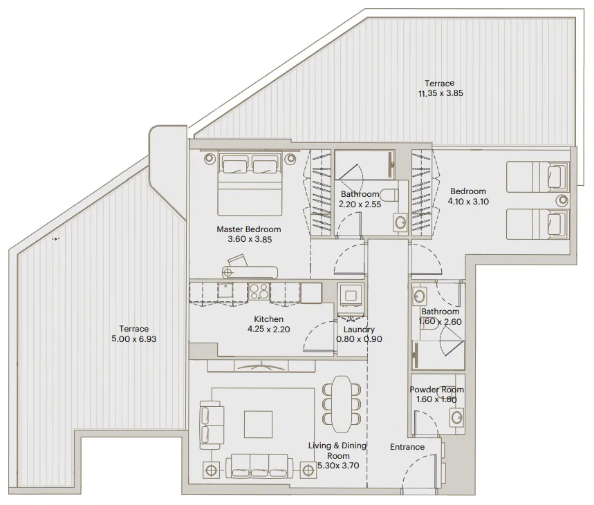 2 bed