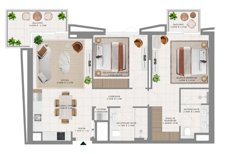 2 bed