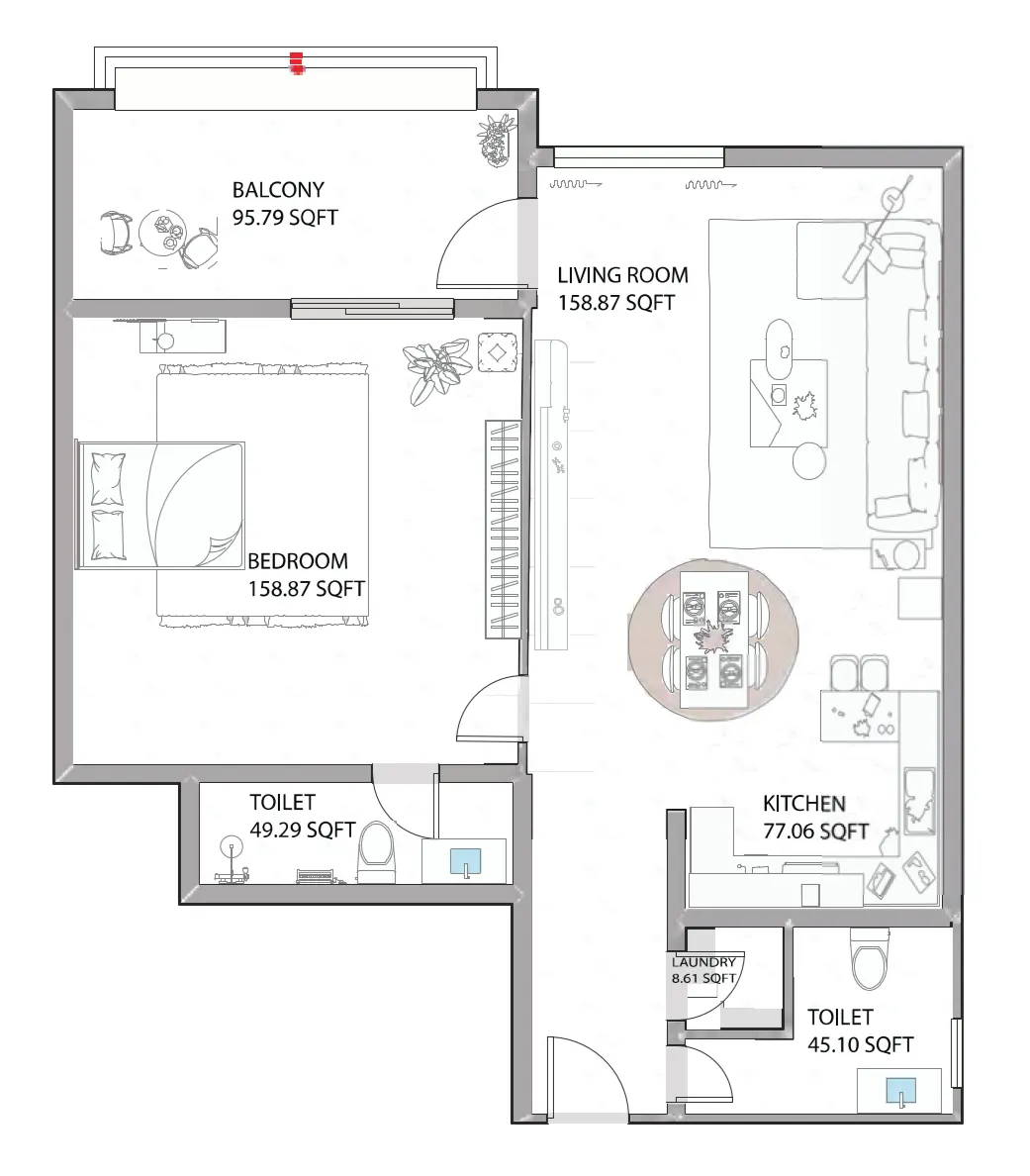 1 bed