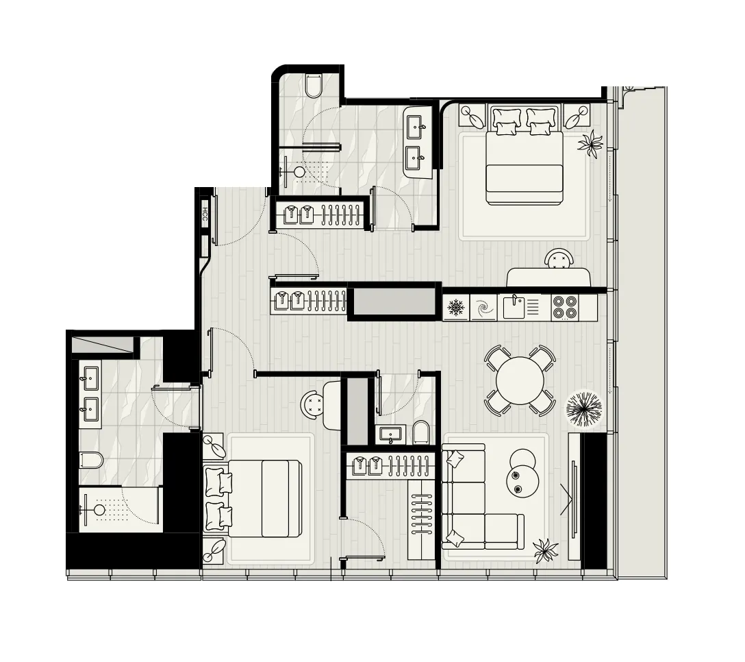 2 bed