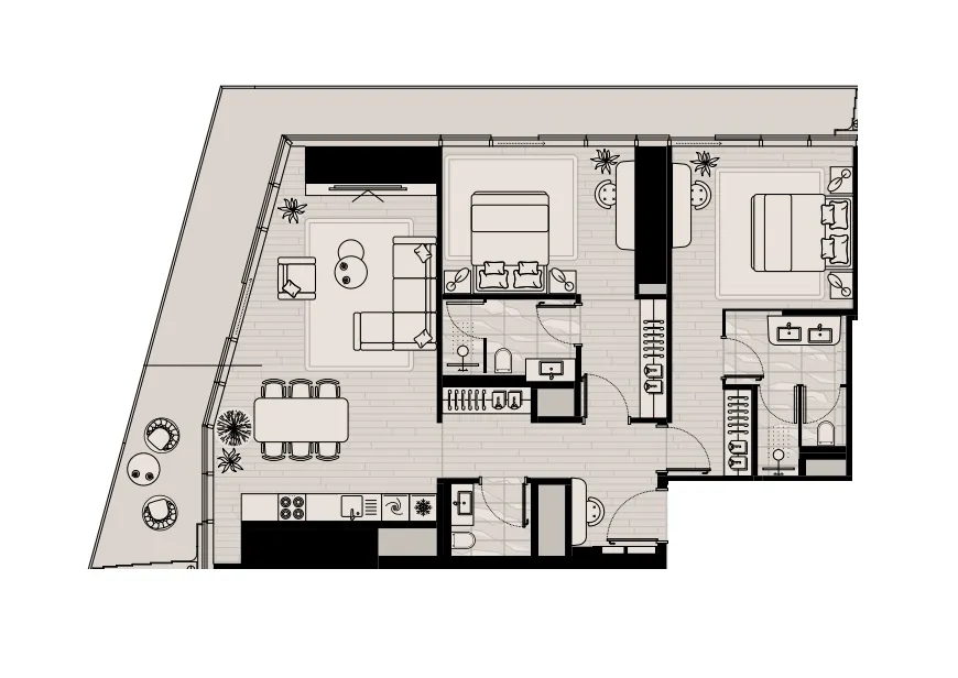 2 bed