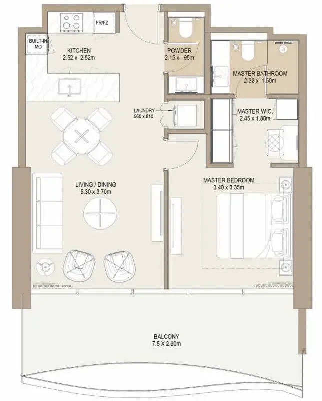 1 bed