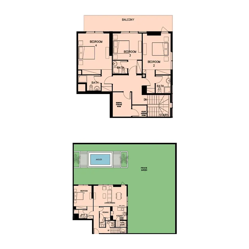 4 bed
