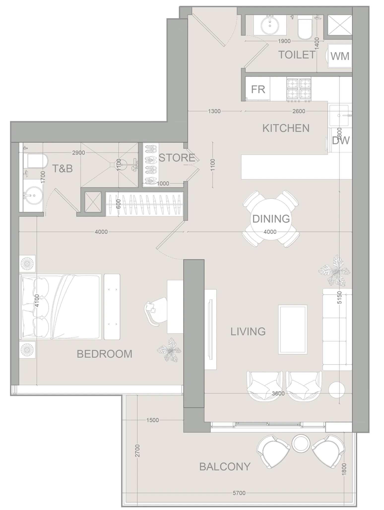 1 bed
