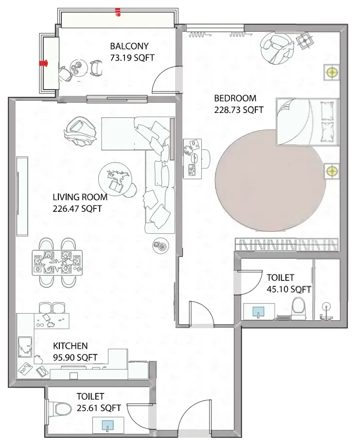 1 bed