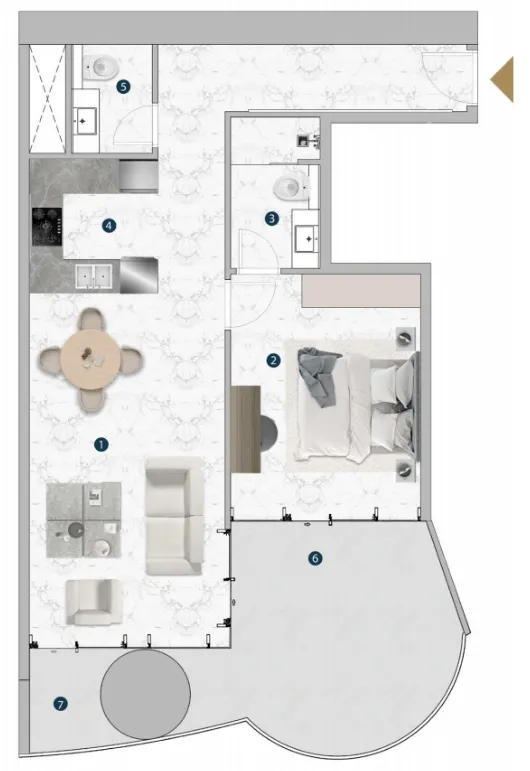 1 bed