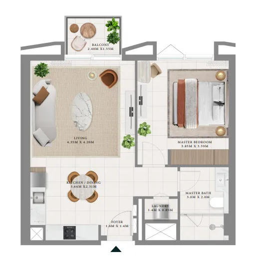 1 bed