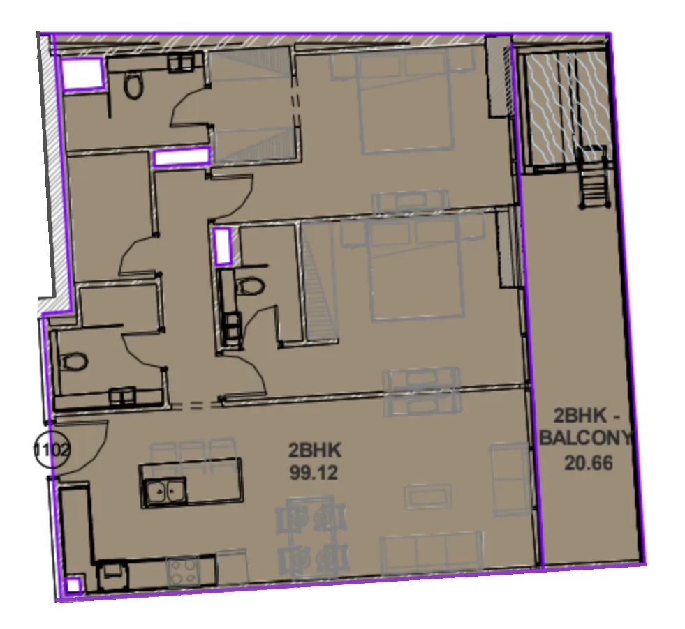 2 bed
