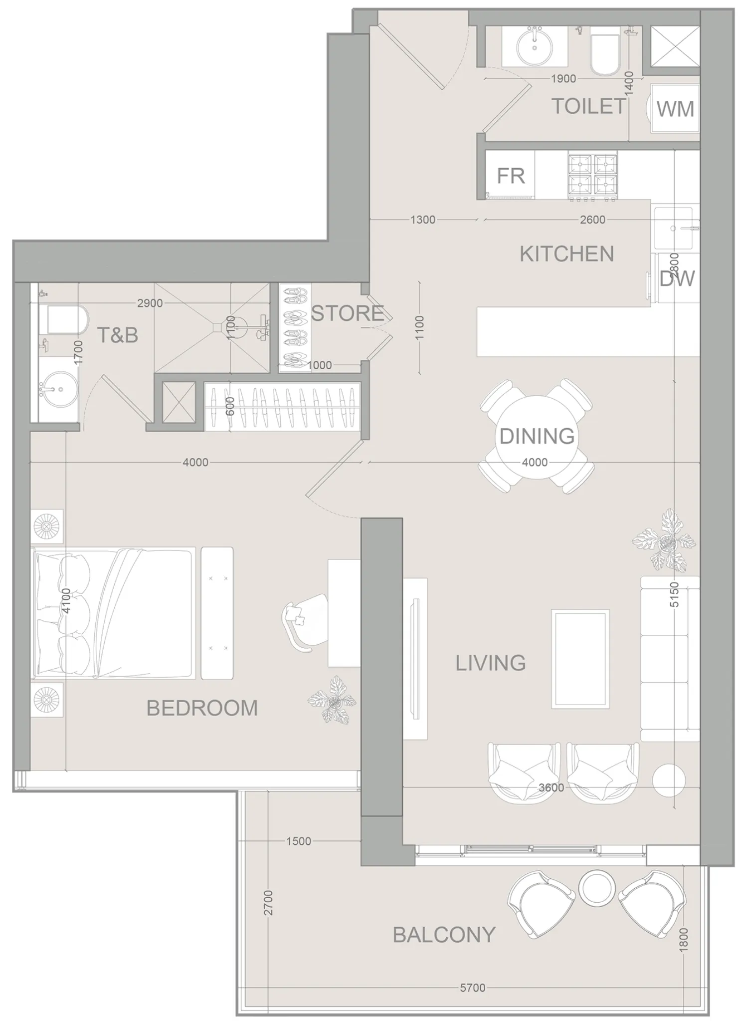 1 bed