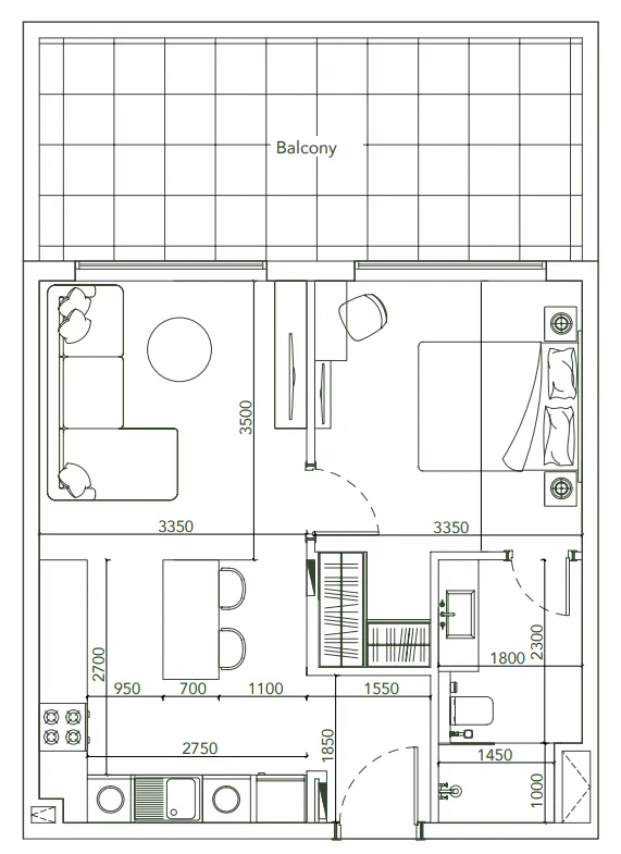 1 bed