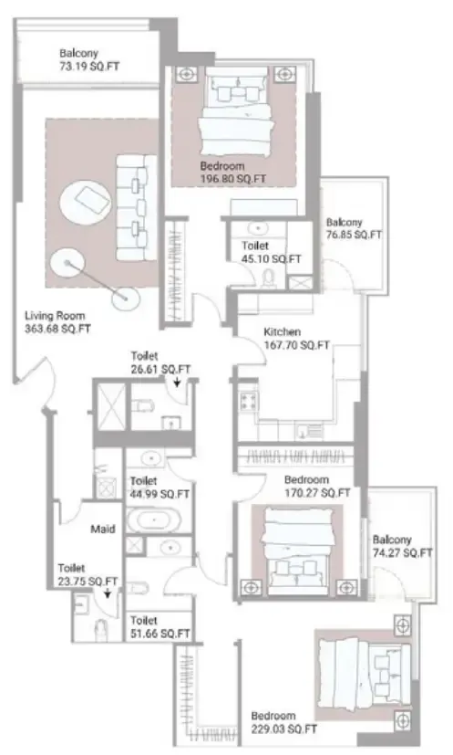 3 bed