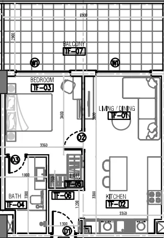 1 bed