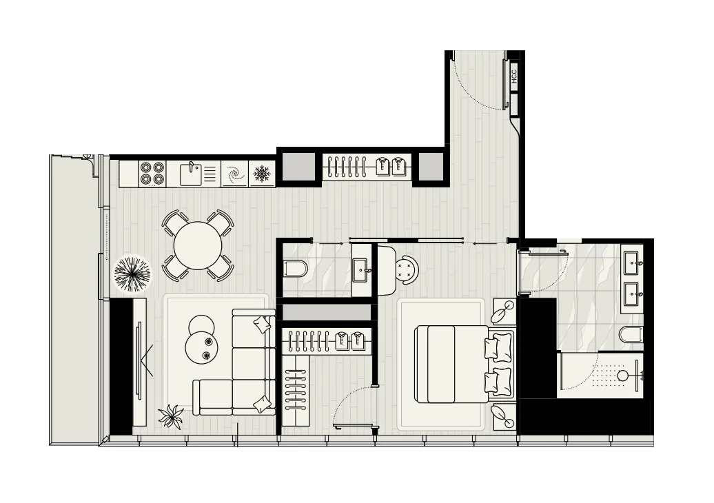 1 bed