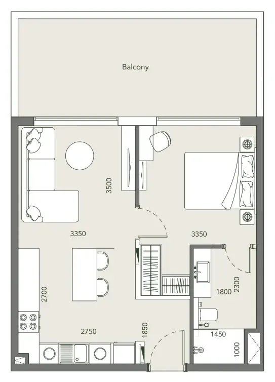 1 bed