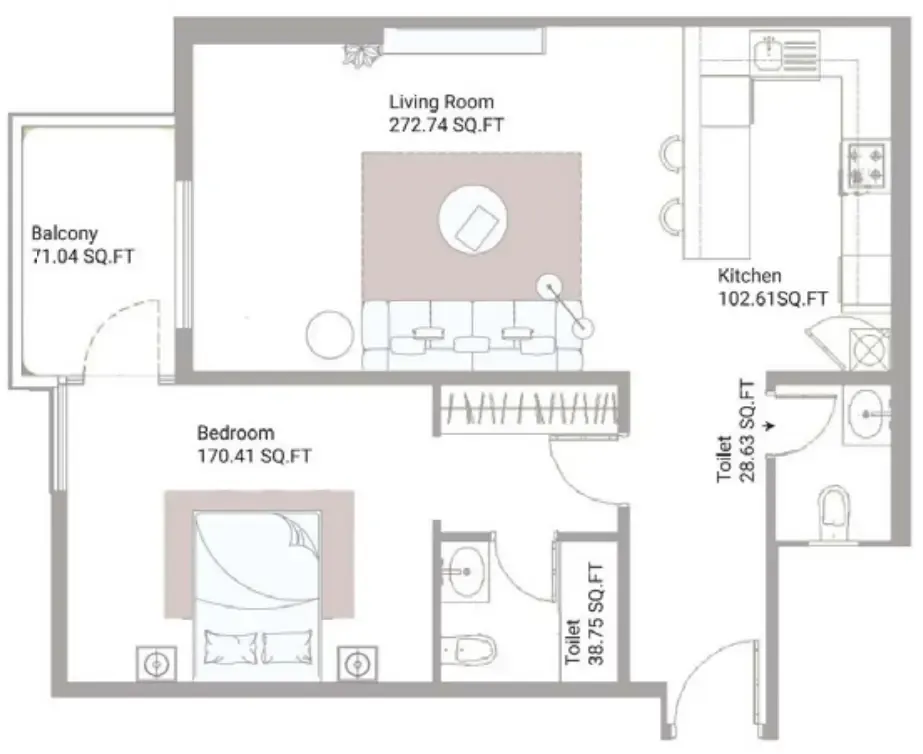 1 bed